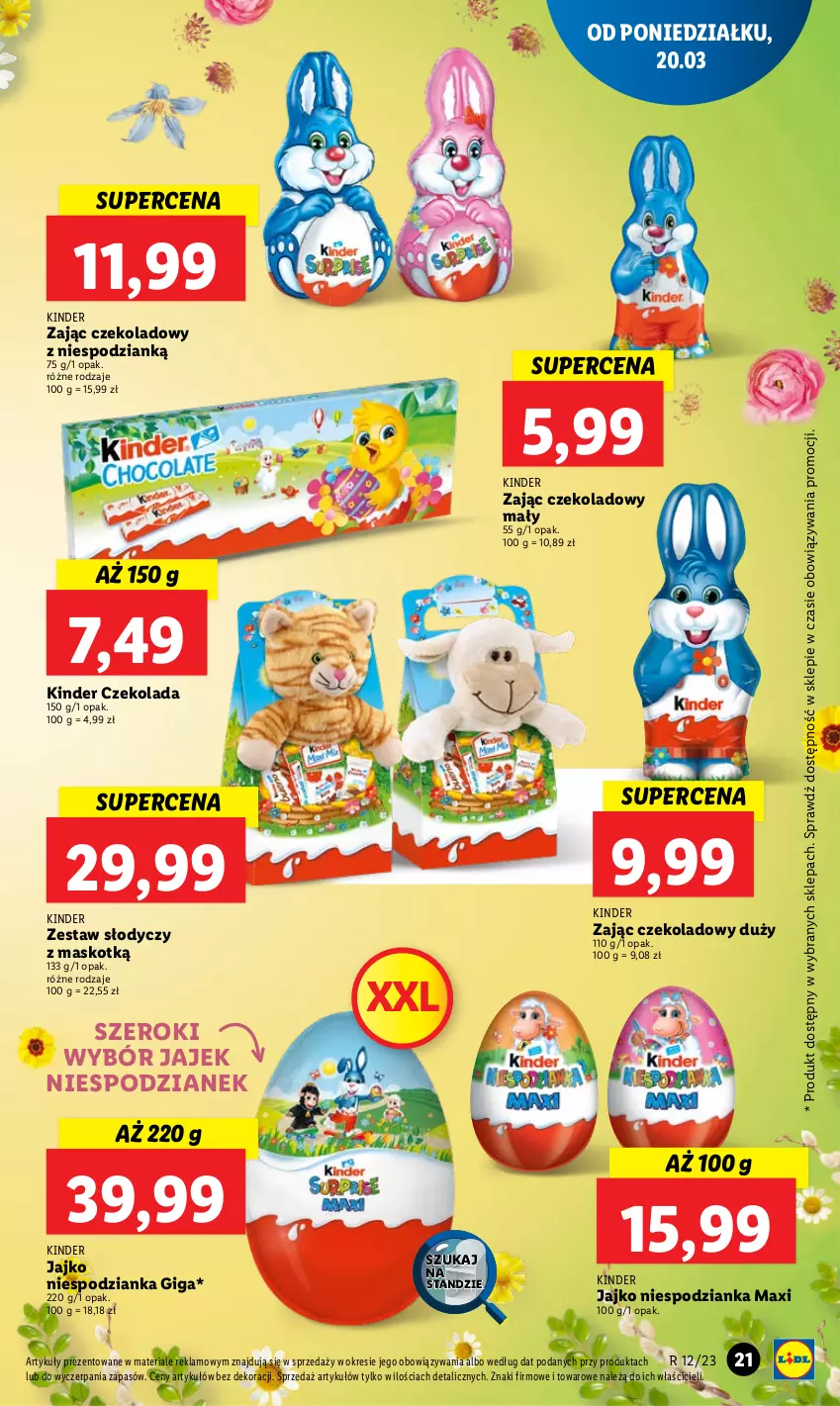 Gazetka promocyjna Lidl - GAZETKA - ważna 20.03 do 22.03.2023 - strona 23 - produkty: Czekolada, Kinder