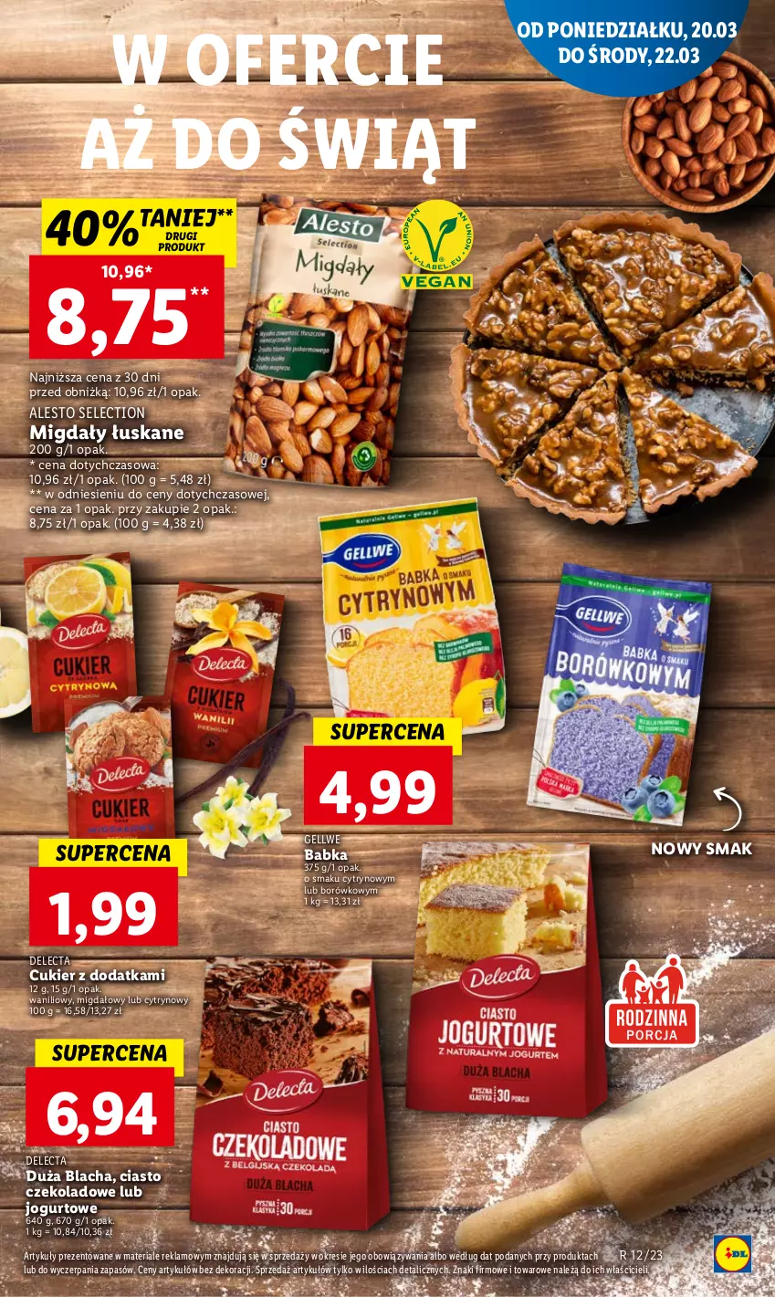 Gazetka promocyjna Lidl - GAZETKA - ważna 20.03 do 22.03.2023 - strona 51 - produkty: Babka, Ciasto czekoladowe, Cukier, Delecta, Jogurt, Migdały, Migdały łuskane