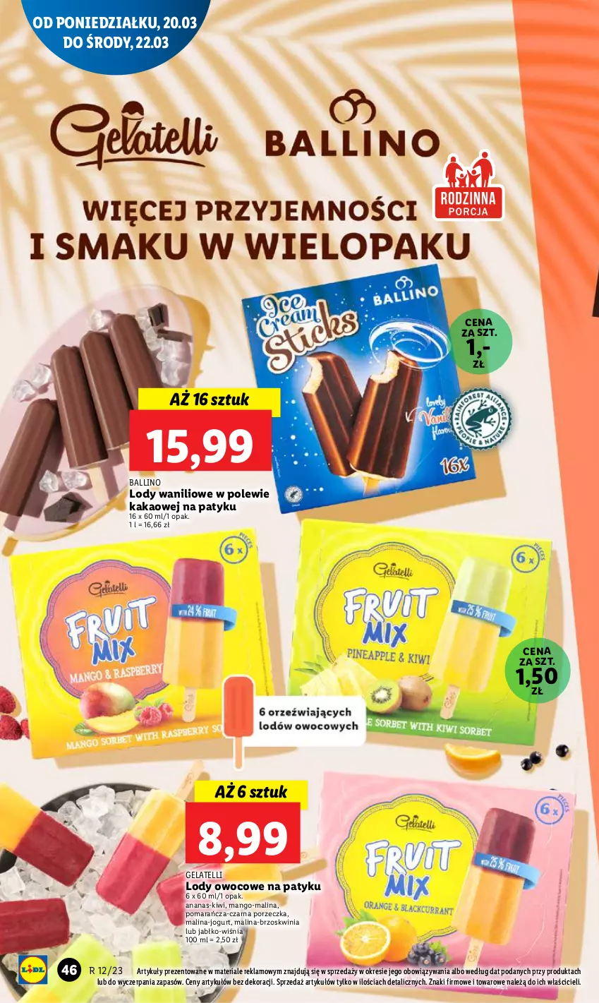 Gazetka promocyjna Lidl - GAZETKA - ważna 20.03 do 22.03.2023 - strona 54 - produkty: Ananas, Jogurt, Kakao, Kiwi, Lody, Mango, Por