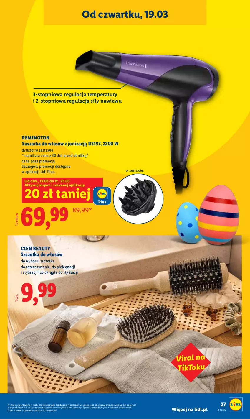 Gazetka promocyjna Lidl - Oferta ważna od 16.03 - ważna 16.03 do 21.03.2026 - strona 35 - produkty: Remington, Suszarka, Szczotka, Szczotka do włosów, Top