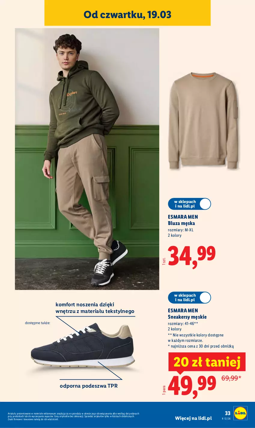 Gazetka promocyjna Lidl - Oferta ważna od 16.03 - ważna 16.03 do 21.03.2026 - strona 41 - produkty: Bluza, Por, Sneakersy