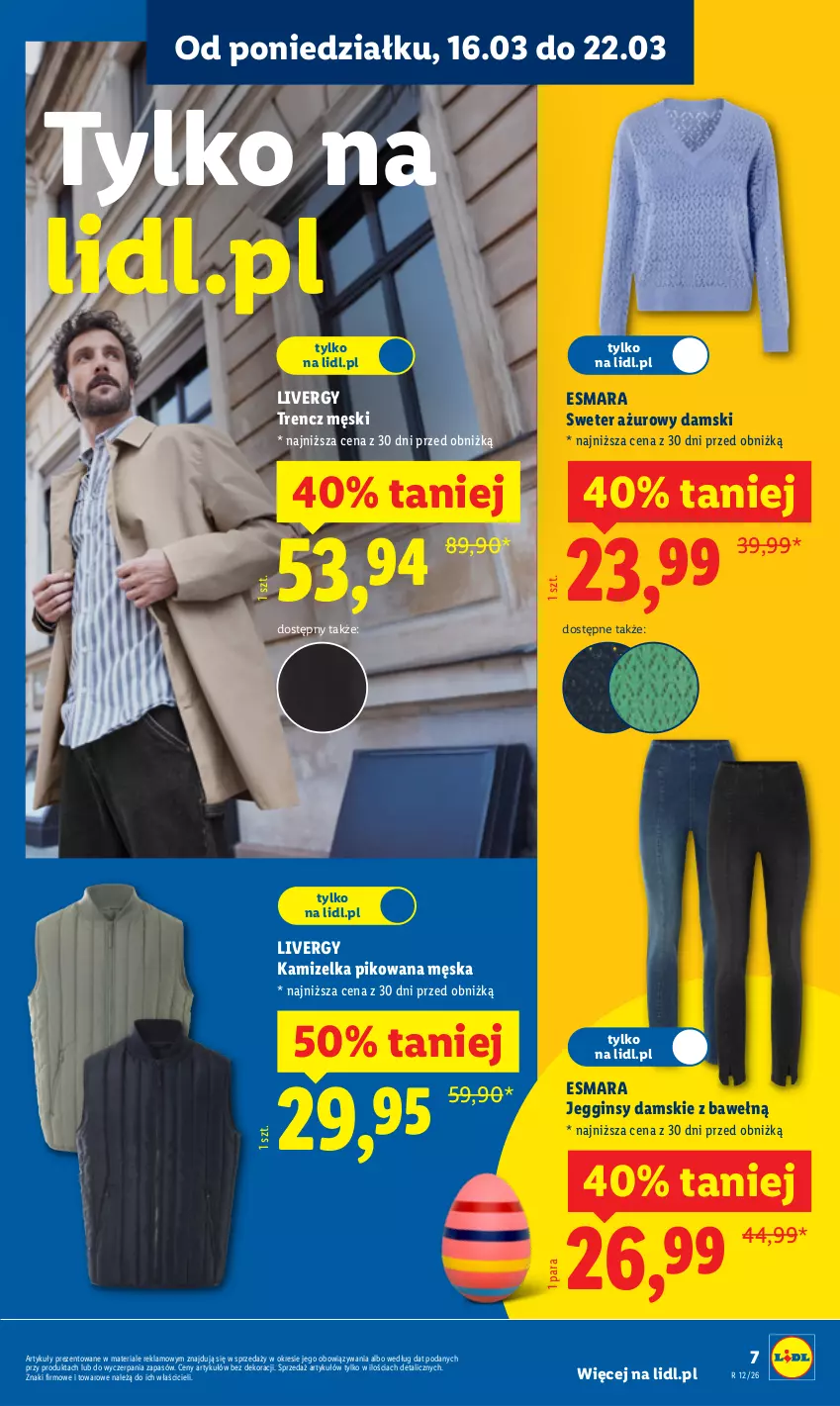 Gazetka promocyjna Lidl - Oferta ważna od 16.03 - ważna 16.03 do 21.03.2026 - strona 9 - produkty: Gin, Kamizelka, Sweter, Trencz