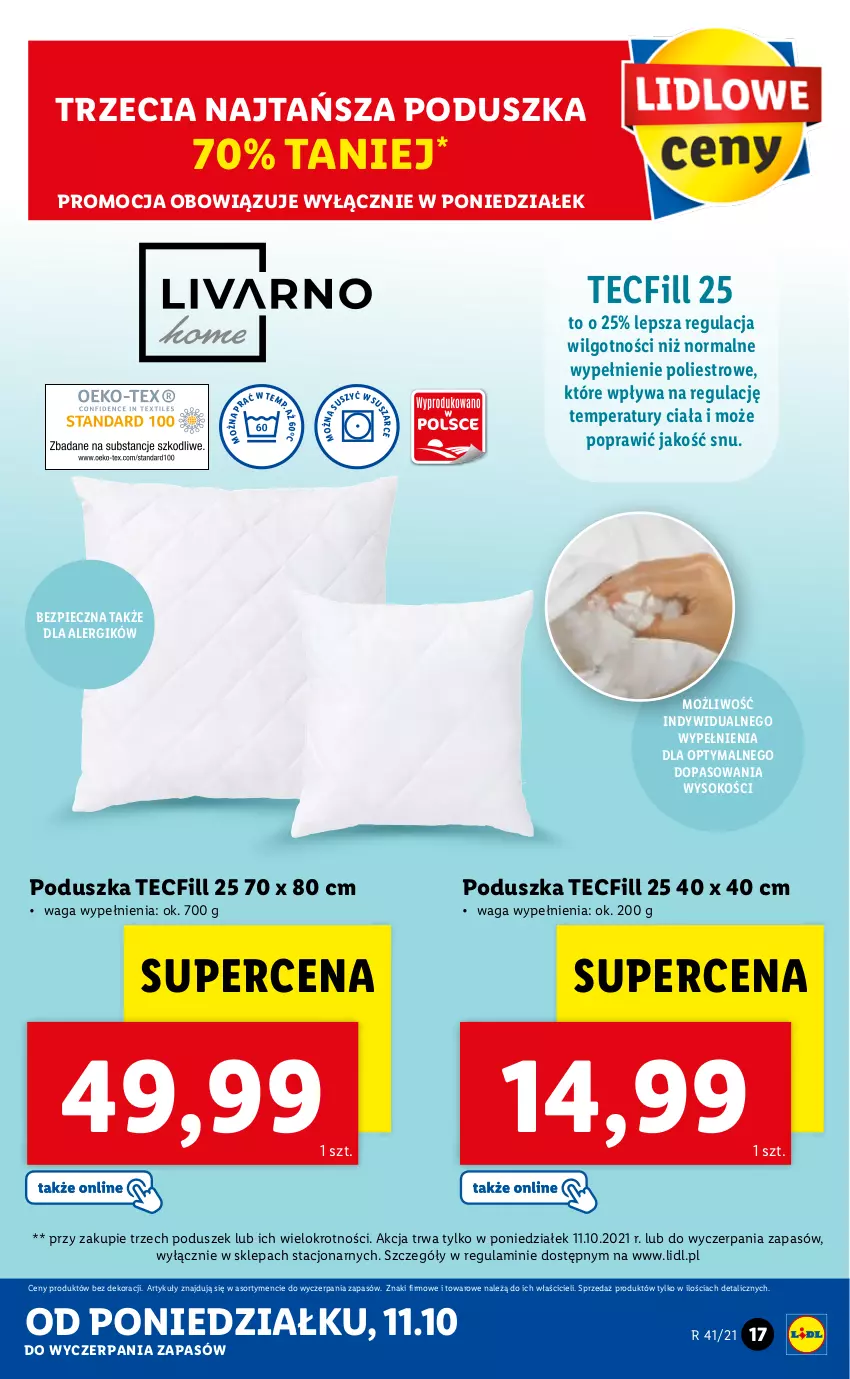 Gazetka promocyjna Lidl - GAZETKA - ważna 11.10 do 17.10.2021 - strona 17 - produkty: LG, Piec, Poduszka, Sok, Waga