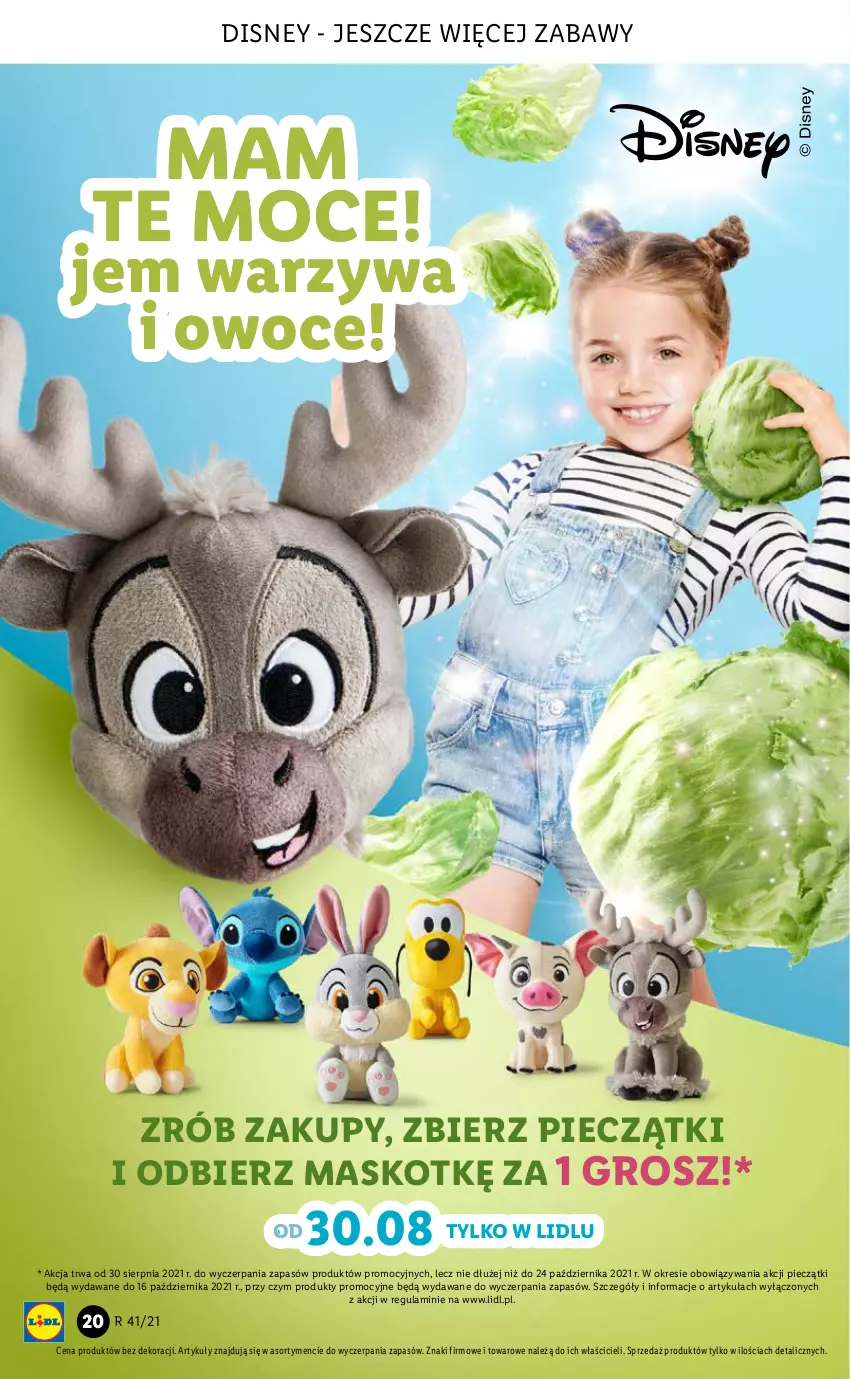 Gazetka promocyjna Lidl - GAZETKA - ważna 11.10 do 17.10.2021 - strona 20 - produkty: Disney, Owoce, Piec, Warzywa, Warzywa i owoce