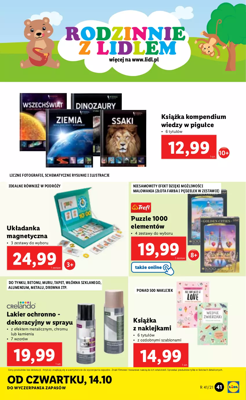 Gazetka promocyjna Lidl - GAZETKA - ważna 11.10 do 17.10.2021 - strona 41 - produkty: Fa, Gra, Klej, Książka, Lakier, Puzzle, Układanka