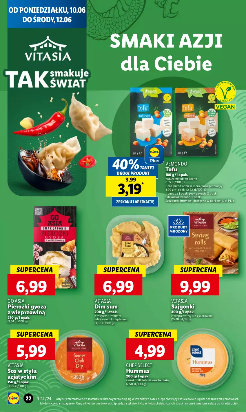 Gazetka promocyjna Lidl - GAZETKA - ważna 10.06 do 12.06.2024 - strona 26 - produkty: Herbata, Hummus, Imbir, Mus, Sajgonki, Ser, Sos, Tofu