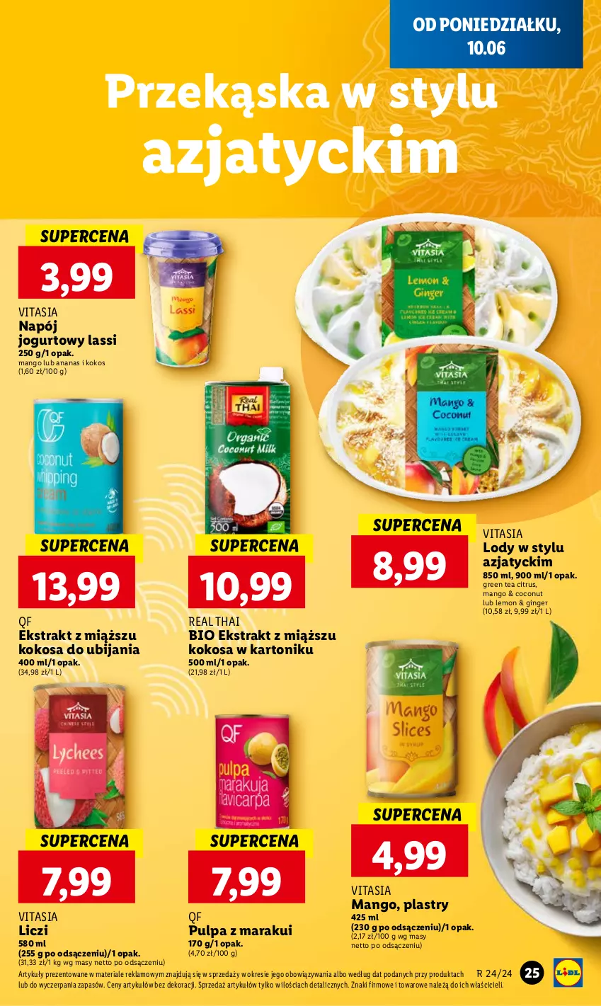 Gazetka promocyjna Lidl - GAZETKA - ważna 10.06 do 12.06.2024 - strona 29 - produkty: Ananas, Gin, Jogurt, Kokos, Liczi, Lody, Mango, Napój, Napój jogurtowy, Tonik