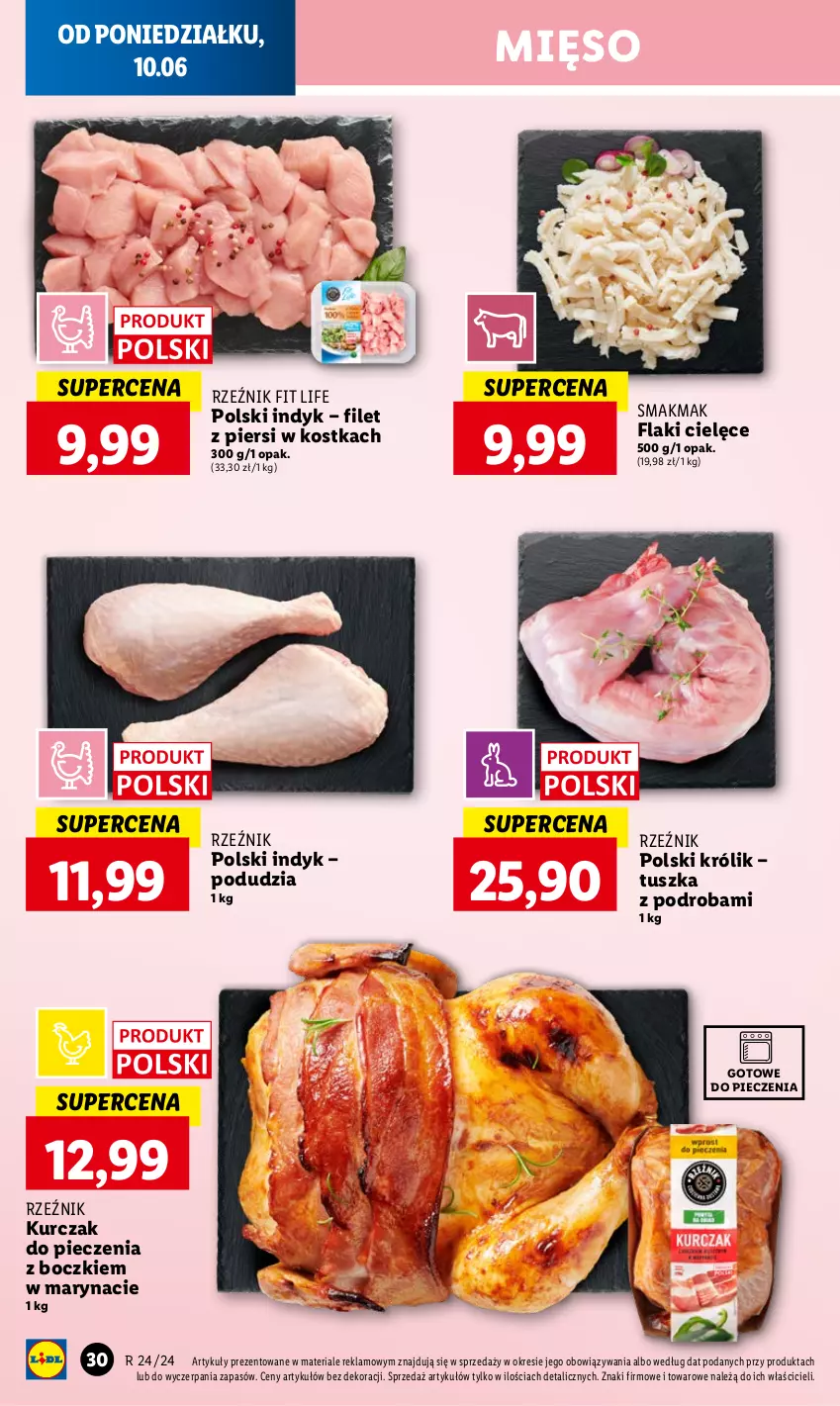 Gazetka promocyjna Lidl - GAZETKA - ważna 10.06 do 12.06.2024 - strona 34 - produkty: Flaki, Królik, Kurczak, Mięso, Piec, Tusz