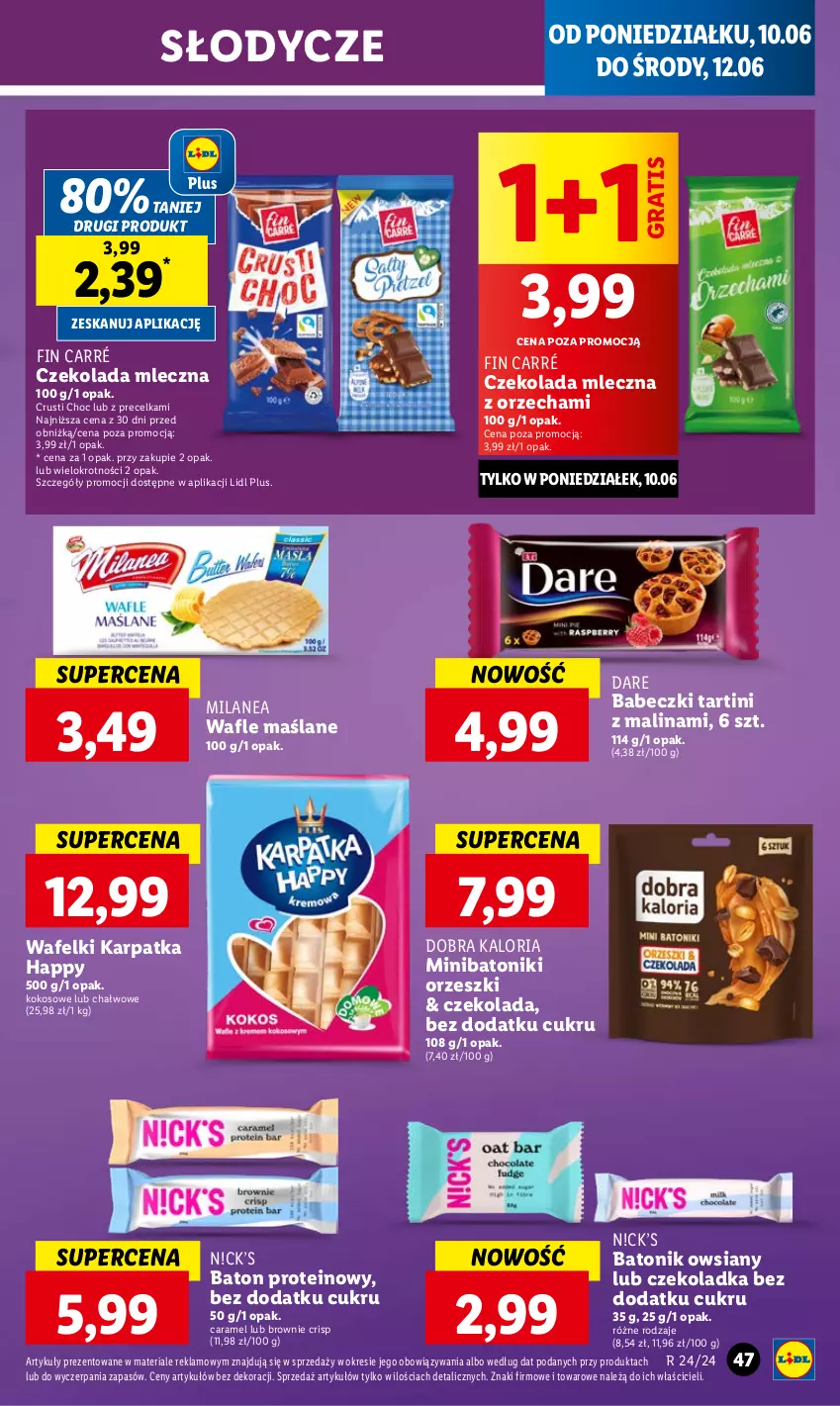 Gazetka promocyjna Lidl - GAZETKA - ważna 10.06 do 12.06.2024 - strona 55 - produkty: Babeczki, Baton, Brownie, Czekolada, Czekolada mleczna, Gra, Karp, Kokos, Orzeszki, Rust, Tonik, Wafle