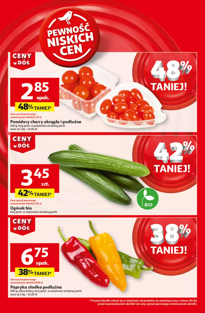 Gazetka promocyjna Auchan - Gazetka CENY W DÓŁ Hipermarket Auchan - ważna 02.01 do 08.01.2025 - strona 4 - produkty: Ogórek, Papryka, Papryka słodka, Pomidory