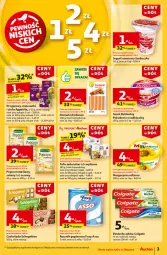 Gazetka promocyjna Auchan - Gazetka CENY W DÓŁ Hipermarket Auchan - Gazetka - ważna od 08.01 do 08.01.2025 - strona 3 - produkty: Ser, Papier, Jogurt owocowy, Schogetten, Jogurt, Parówki, Pasta do zębów, Tofu, Przyprawy, Serek, Ręcznik, Margaryna, Rolki, Czekolada, Popcorn, Foxy, Colgate, LG