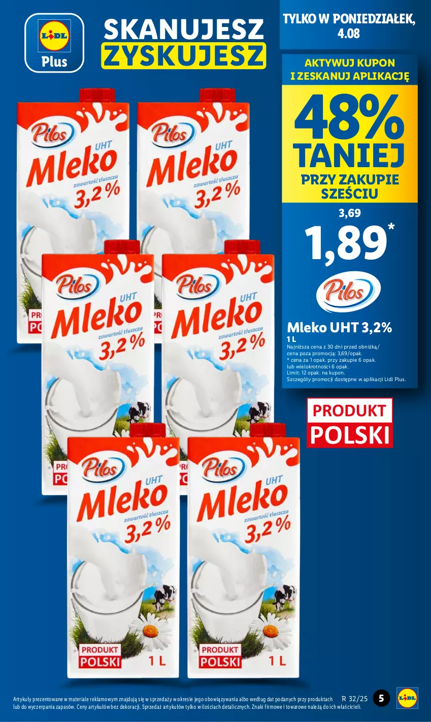 Gazetka promocyjna Lidl - GAZETKA - ważna 04.08 do 06.08.2025 - strona 5 - produkty: Mleko