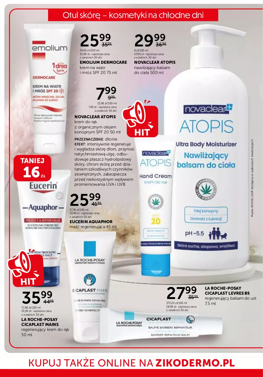 Gazetka promocyjna Ziko - Gazetka Ziko Dermo - ważna 31.10 do 13.11.2024 - strona 10 - produkty: Aquaphor, Balsam do ciała, Balsam do ust, Emolium, Krem do rąk, Krem na wiatr i mróz, La Roche-Posay, LG, Nawilżający balsam, Olej, Piec, Płaszcz, Top