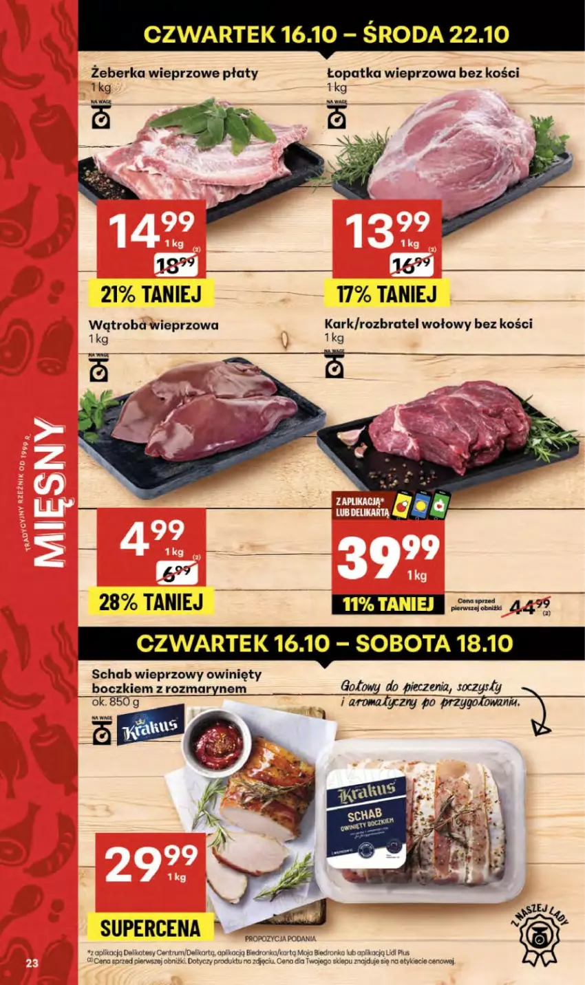 Gazetka promocyjna Delikatesy Centrum - Franczyza DC42 Czwartek - ważna 16.10 do 22.10.2025 - strona 23 - produkty: Dron, Piec, Rozbratel wołowy, Rum, Schab wieprzowy