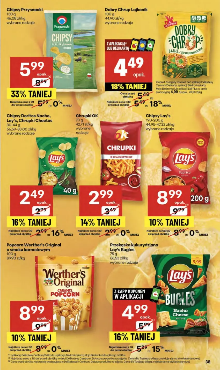 Gazetka promocyjna Delikatesy Centrum - Franczyza DC42 Czwartek - ważna 16.10 do 22.10.2025 - strona 38 - produkty: Cheetos, Chipsy, Chrupki, Dron, Fa, Gin, NOWAK, Popcorn, Przysnacki, Rum