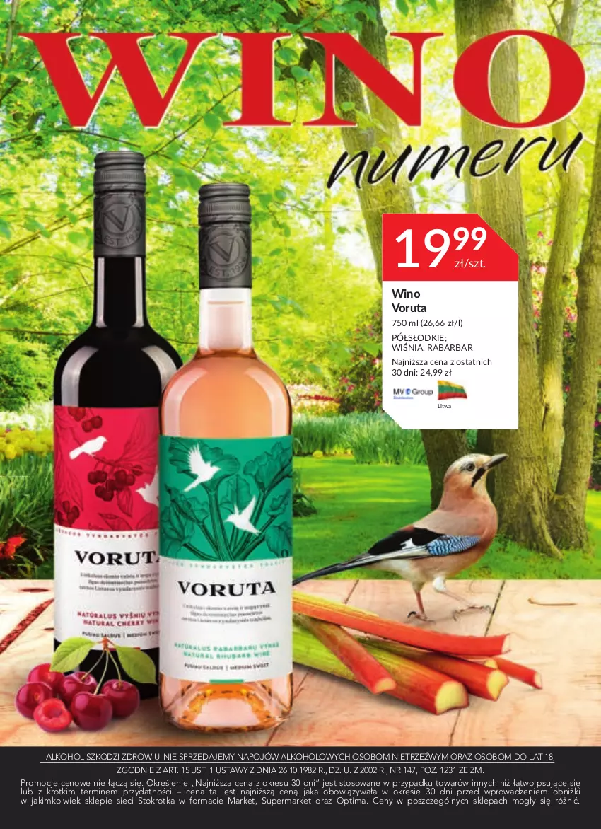 Gazetka promocyjna Stokrotka - Oferta alkoholowa - ważna 29.02 do 26.03.2024 - strona 15 - produkty: Optima, Wino