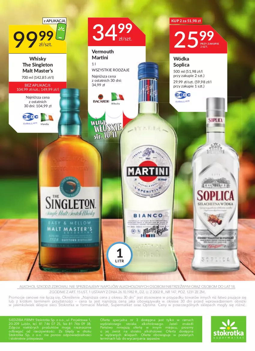 Gazetka promocyjna Stokrotka - Oferta alkoholowa - ważna 29.02 do 26.03.2024 - strona 16 - produkty: Fa, Martini, Optima, Rama, Soplica, Vermouth, Whisky, Wódka