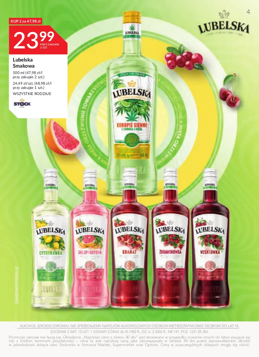 Gazetka promocyjna Stokrotka - Oferta alkoholowa - ważna 29.02 do 26.03.2024 - strona 4 - produkty: Optima