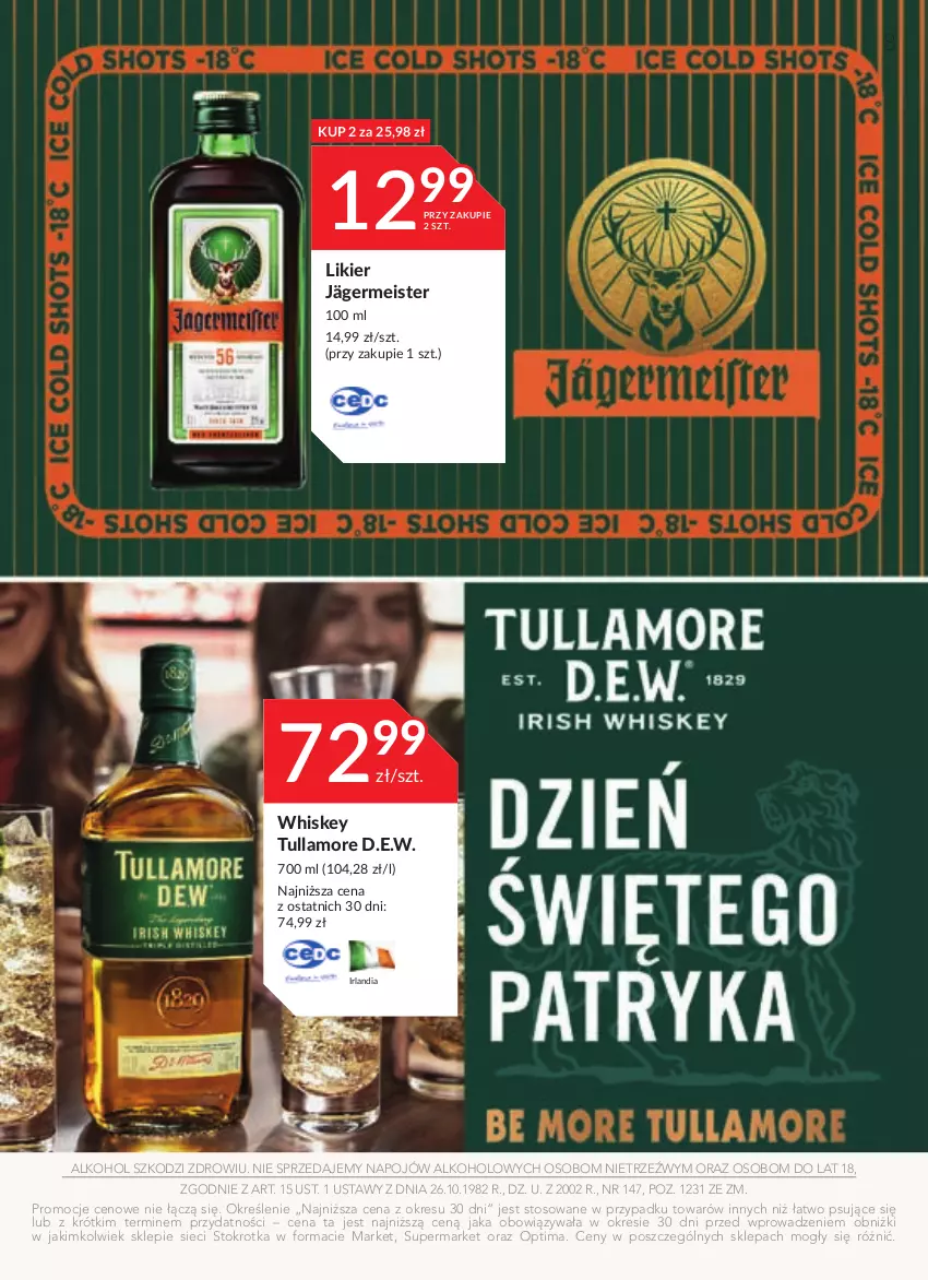 Gazetka promocyjna Stokrotka - Oferta alkoholowa - ważna 29.02 do 26.03.2024 - strona 8 - produkty: Likier, Optima, Whiskey