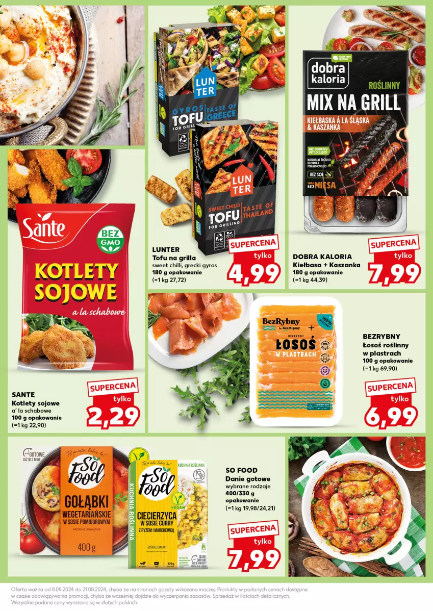 Gazetka promocyjna Kaufland - Kaufland - ważna 12.08 do 13.08.2024 - strona 23 - produkty: Danie gotowe, Gra, Grill, Gyros, Kasza, Kaszanka, Kiełbasa, Kotlet, Nuty, Por, Ryż, Sante, So Food, Sos, Tofu