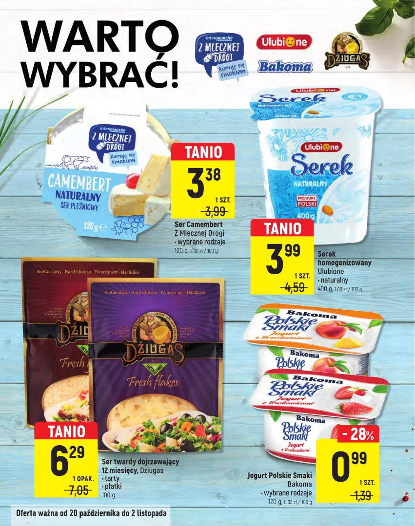 Gazetka promocyjna Intermarche - Gazetka Intermarche - ważna 20.10 do 02.11.2022 - strona 2 - produkty: Bakoma, Camembert, Jogurt, Ser, Serek, Top