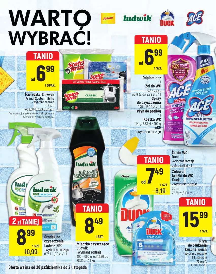 Gazetka promocyjna Intermarche - Gazetka Intermarche - ważna 20.10 do 02.11.2022 - strona 20 - produkty: Brit, Duck, Fa, Ludwik, Mleczko, Odplamiacz, Prima, Rękawice, Spray do czyszczenia, Top