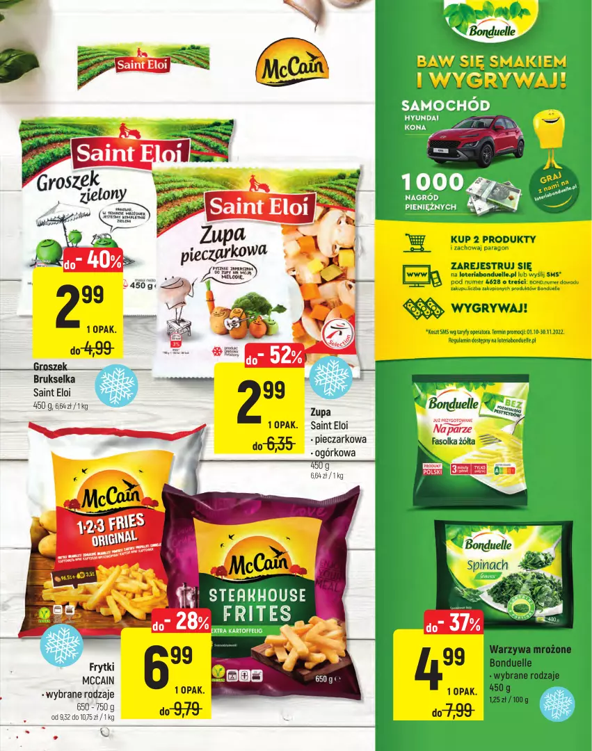 Gazetka promocyjna Intermarche - Gazetka Intermarche - ważna 20.10 do 02.11.2022 - strona 3 - produkty: Bonduelle, Brukselka, Fa, Frytki, Gry, Kosz, Piec, Warzywa, Zupa