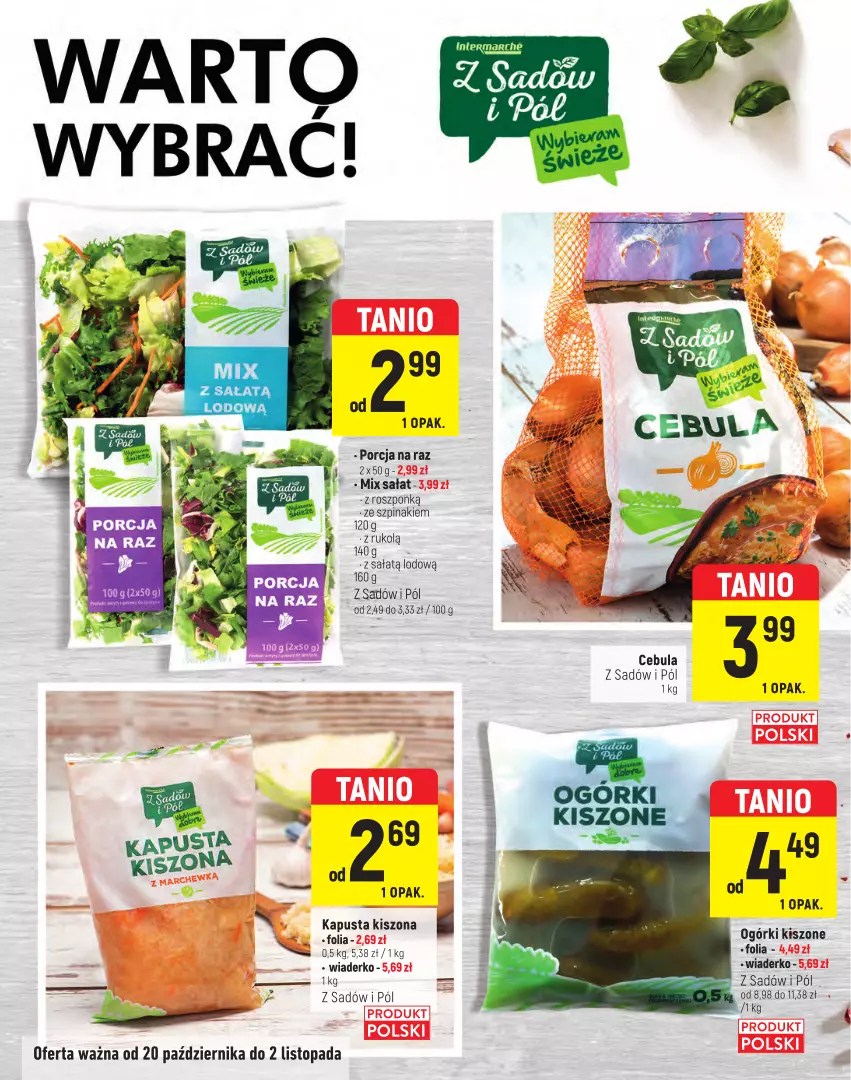 Gazetka promocyjna Intermarche - Gazetka Intermarche - ważna 20.10 do 02.11.2022 - strona 6 - produkty: Cebula, Por, Sałat, Szpinak, Top