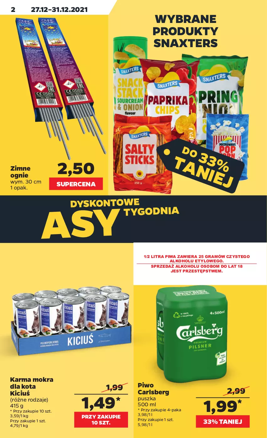 Gazetka promocyjna Netto - Gazetka spożywcza - ważna 27.12 do 31.12.2021 - strona 2 - produkty: Carlsberg, Gra, Piwa, Piwo