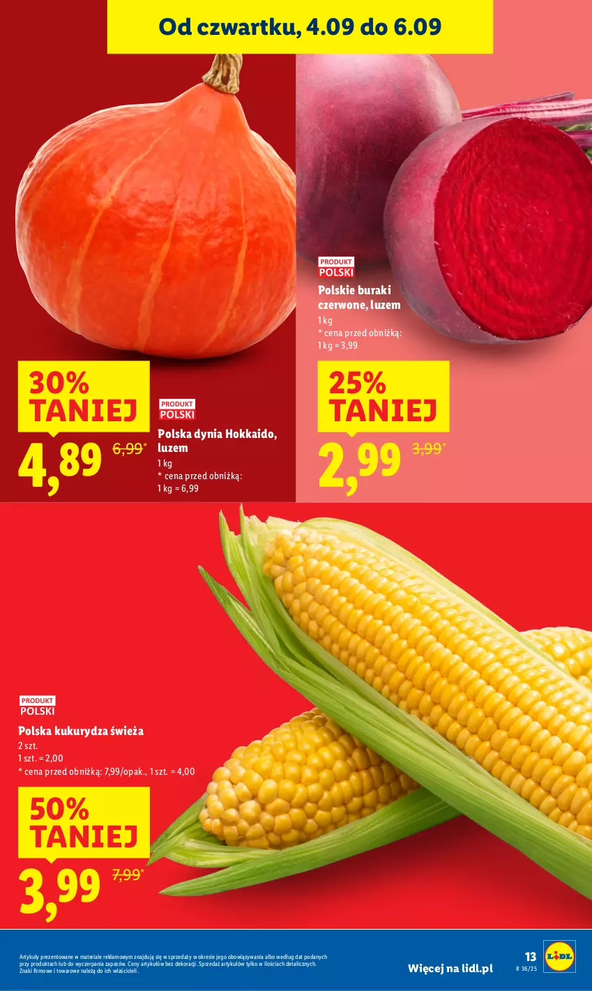Gazetka promocyjna Lidl - GAZETKA - ważna 04.09 do 06.09.2025 - strona 17 - produkty: Buraki, Kukurydza
