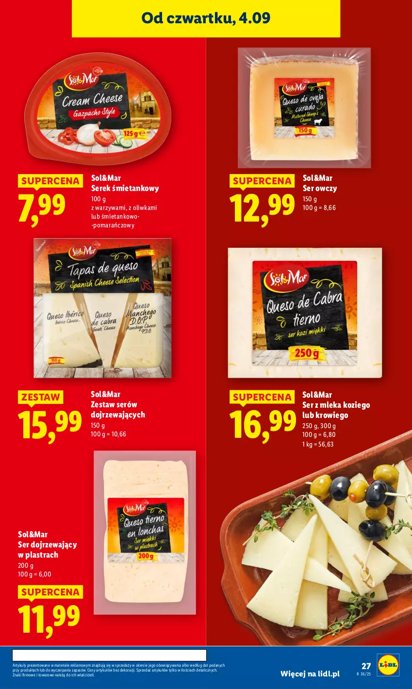 Gazetka promocyjna Lidl - GAZETKA - ważna 04.09 do 06.09.2025 - strona 31 - produkty: Ser, Ser owczy, Serek, Warzywa
