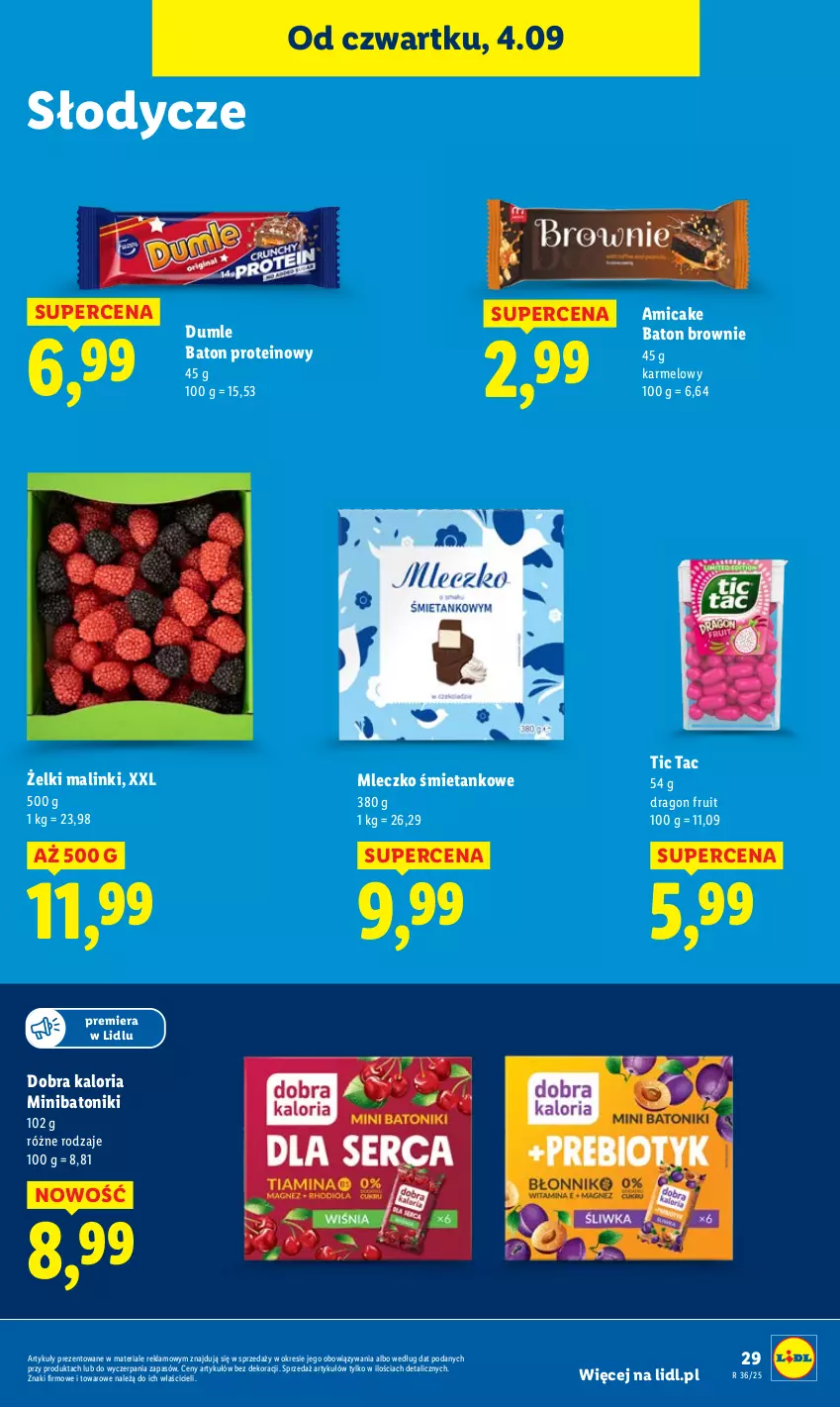 Gazetka promocyjna Lidl - GAZETKA - ważna 04.09 do 06.09.2025 - strona 33 - produkty: Amica, Baton, Brownie, Mleczko, Tonik