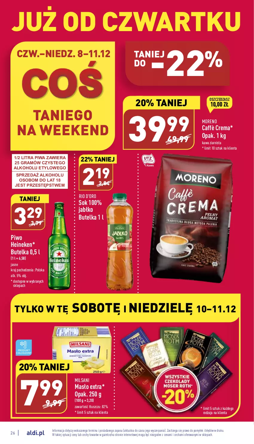 Gazetka promocyjna Aldi - Pełny katalog - ważna 05.12 do 11.12.2022 - strona 26 - produkty: Gra, Heineken, Kawa, Kawa ziarnista, Masło, Piwa, Piwo, Sok