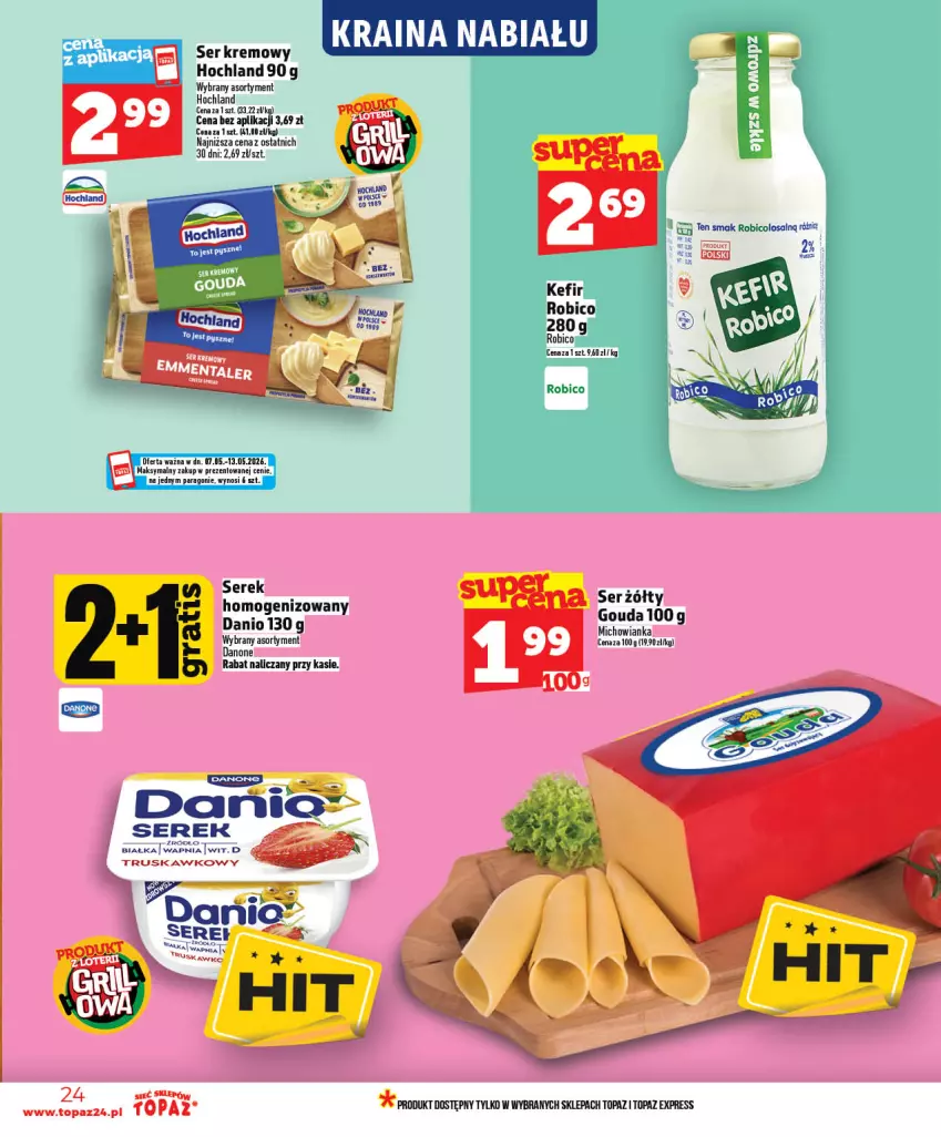 Gazetka promocyjna Topaz - Gazetka - ważna 07.05 do 13.05.2026 - strona 24 - produkty: Gouda, Hochland, Ser, Top