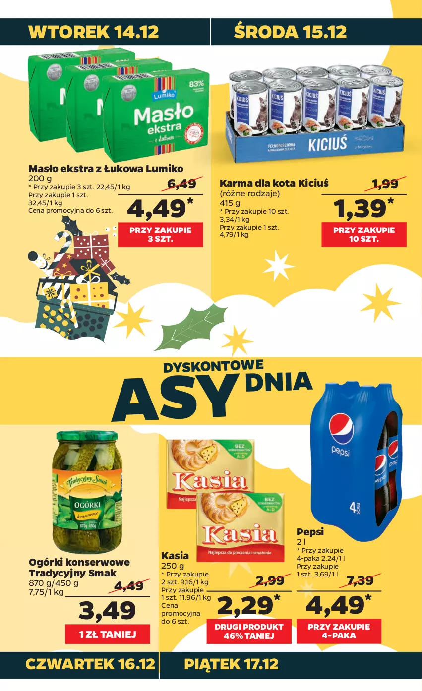 Gazetka promocyjna Netto - Gazetka spożywcza - ważna 13.12 do 19.12.2021 - strona 3 - produkty: Kasia, Masło, Ogórki konserwowe, Pepsi, Ser