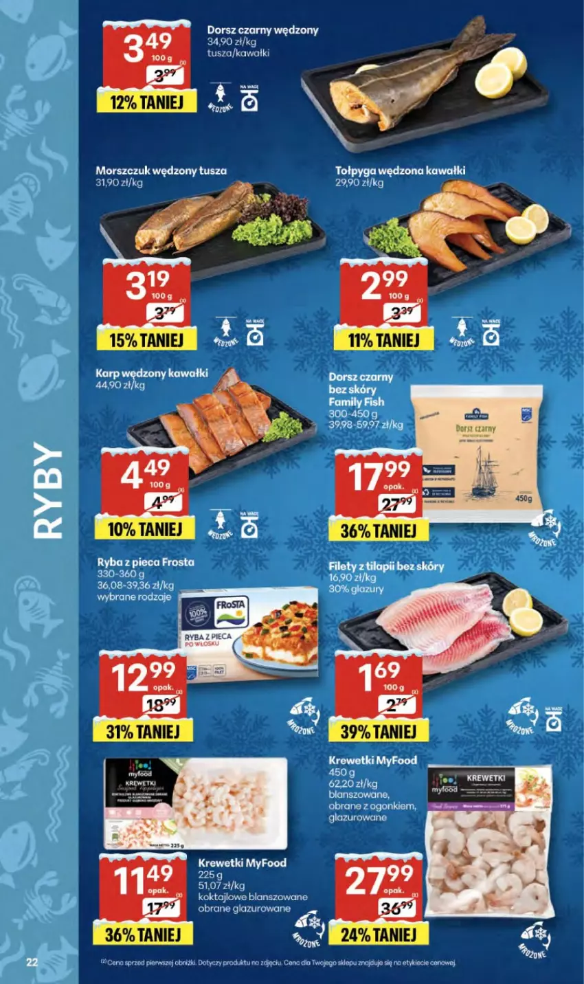 Gazetka promocyjna Delikatesy Centrum - Franczyza DC51 Czwartek - ważna 18.12 do 23.12.2025 - strona 22 - produkty: Dorsz, Fa, Kawa, Krewetki, Lazur, Tołpyga, Tusz