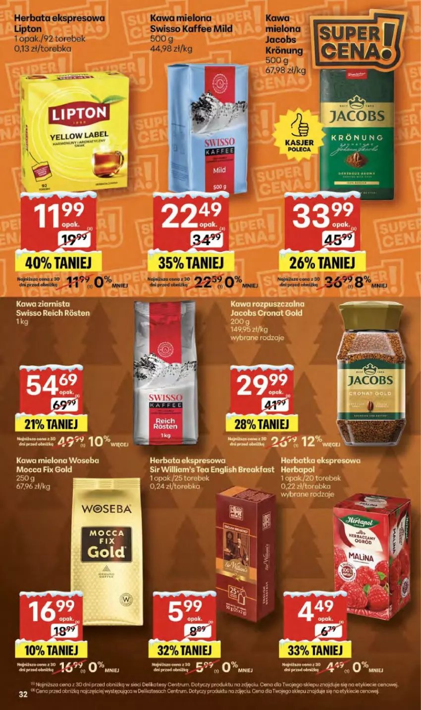 Gazetka promocyjna Delikatesy Centrum - Franczyza DC51 Czwartek - ważna 18.12 do 23.12.2025 - strona 32 - produkty: Fa, Herbapol, Jacobs, Kawa, Kawa mielona, Kawa rozpuszczalna, Kawa ziarnista, Mocca Fix Gold, Rum, Torebka, Woseba