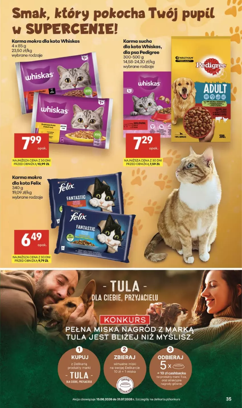 Gazetka promocyjna Delikatesy Centrum - Franczyza DC25 Czwartek - ważna 18.06 do 24.06.2026 - strona 35 - produkty: Felix, Koc, Pedigree, Whiskas