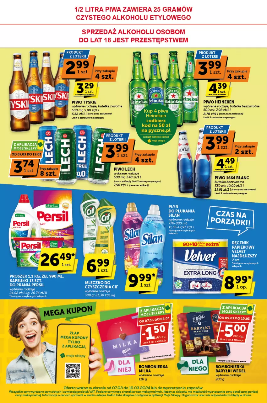 Gazetka promocyjna ABC - ważna 07.03 do 19.03.2024 - strona 8 - produkty: Baryłki, Cif, Heineken, Milka, Mleczko, Papier, Persil, Piwo, Ręcznik, Tyskie