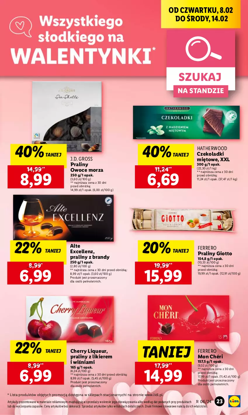 Gazetka promocyjna Lidl - GAZETKA - ważna 08.02 do 10.02.2024 - strona 27 - produkty: Brandy, Ferrero, Likier, Mon Chéri, Owoce, Owoce morza, Praliny