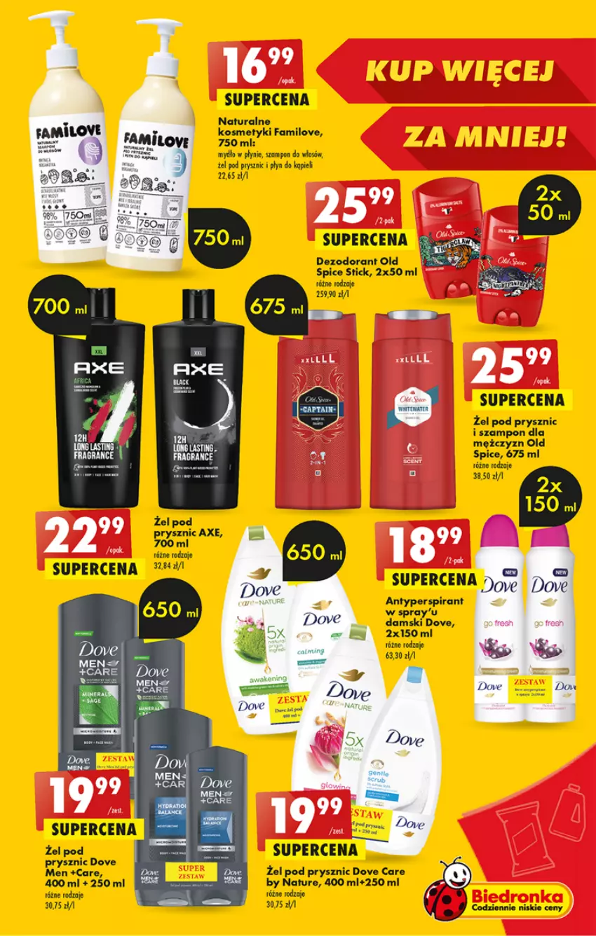 Gazetka promocyjna Biedronka - ważna 08.06 do 14.06.2023 - strona 35 - produkty: Antyperspirant, Dezodorant, Dove, Fa, Mydło, Mydło w płynie, Old Spice, Płyn do kąpieli, Szampon