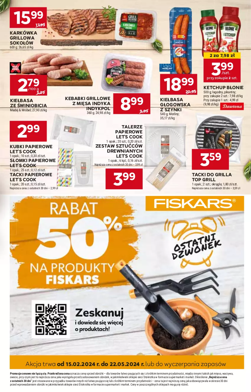 Gazetka promocyjna Stokrotka - Supermarket - ważna 16.05 do 22.05.2024 - strona 11 - produkty: BIC, Grill, Kebab, Ketchup, Kiełbasa, Kiełbasa głogowska, Papier, Sok, Sokołów, Talerz, Top, Zestaw sztućców