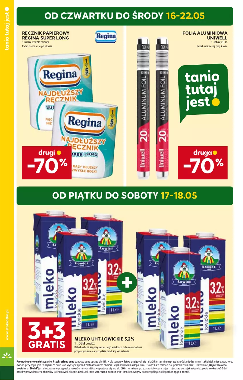 Gazetka promocyjna Stokrotka - Supermarket - ważna 16.05 do 22.05.2024 - strona 4 - produkty: Folia aluminiowa, Gin, Gra, Mleko, Papier, Ręcznik