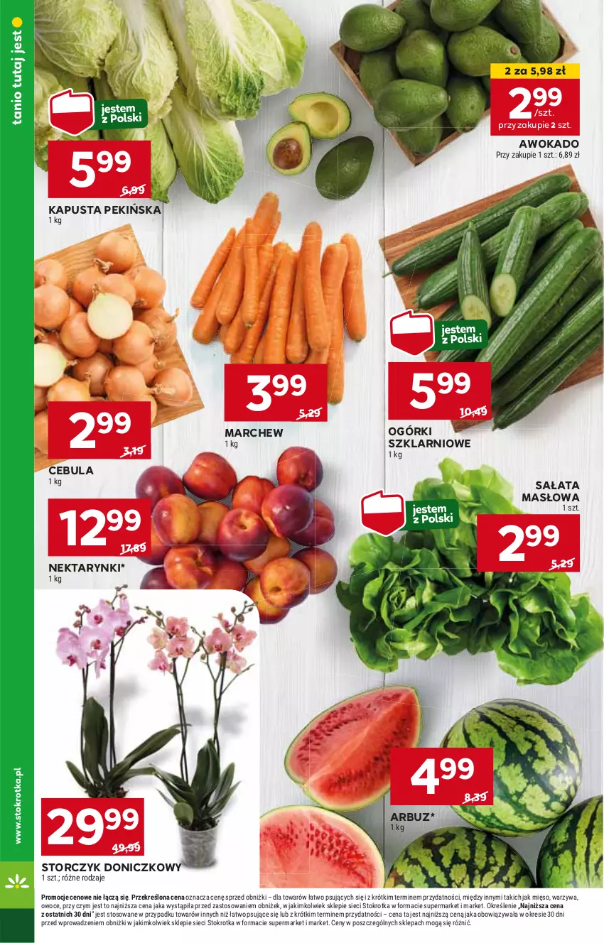 Gazetka promocyjna Stokrotka - Supermarket - ważna 16.05 do 22.05.2024 - strona 6 - produkty: Arbuz, Cebula, Masło, Nektar, Sałat, Sałata masłowa, Storczyk