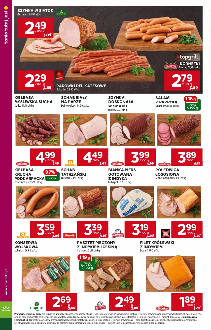 Gazetka promocyjna Stokrotka - Supermarket - ważna 16.05 do 22.05.2024 - strona 8 - produkty: Bianka, HP, Karp, Kiełbasa, Królewski, Parówki, Pasztet, Piec, Polędwica, Salami, Salami z papryką, Ser, Sos, Szynka