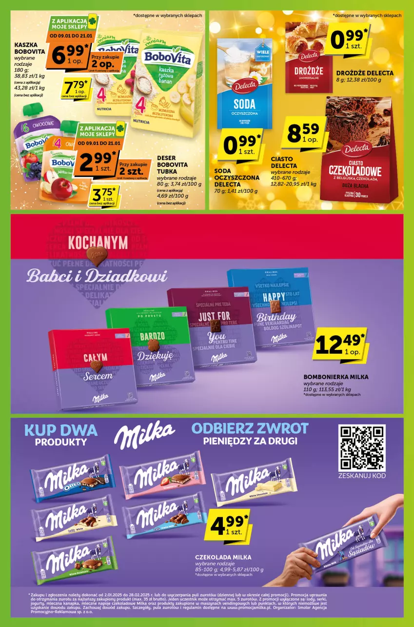 Gazetka promocyjna ABC - ważna 09.01 do 21.01.2025 - strona 3 - produkty: BoboVita, Czekolada, Delecta, Drożdże, Milka, Mleczna kanapka, Mola, Napoje, Soda oczyszczona