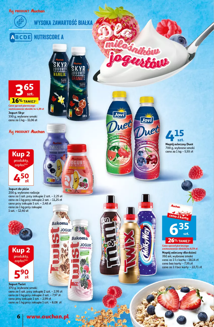 Gazetka promocyjna Auchan - Gazetka Oferty tygodnia Moje Auchan - ważna 23.05 do 29.05.2024 - strona 6 - produkty: Bakoma, Dzieci, HP, Jogurt, Napój, Napój mleczny, Sok