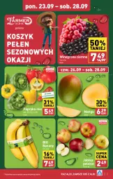 Gazetka promocyjna Aldi - Farmer ALDIK poleca świeże owoce i warzywa - Gazetka - ważna od 28.09 do 28.09.2024 - strona 3 - produkty: Banany, Papryka, Kosz, Winogrona, Wino, Mango, Jabłka