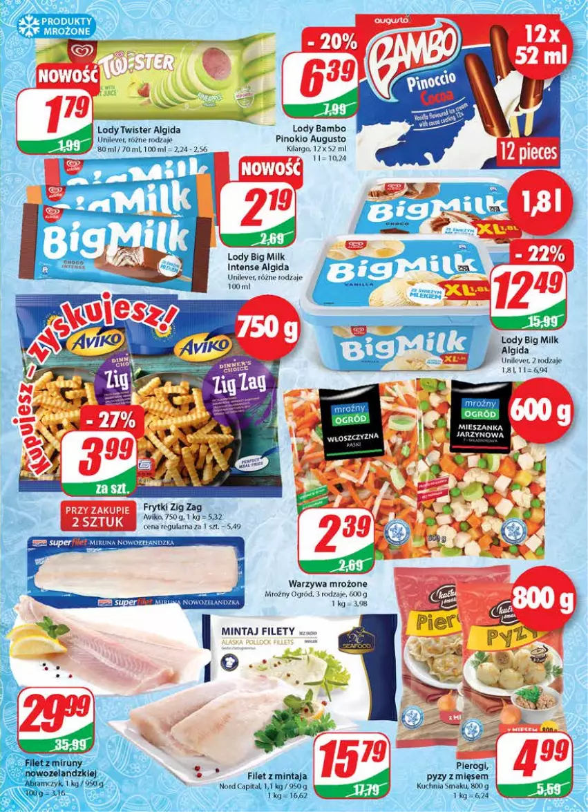 Gazetka promocyjna Dino - Gazetka - ważna 24.03 do 30.03.2021 - strona 11 - produkty: Algida, Big Milk, Frytki, LG, Lody, Mintaj, Ogród, Warzywa