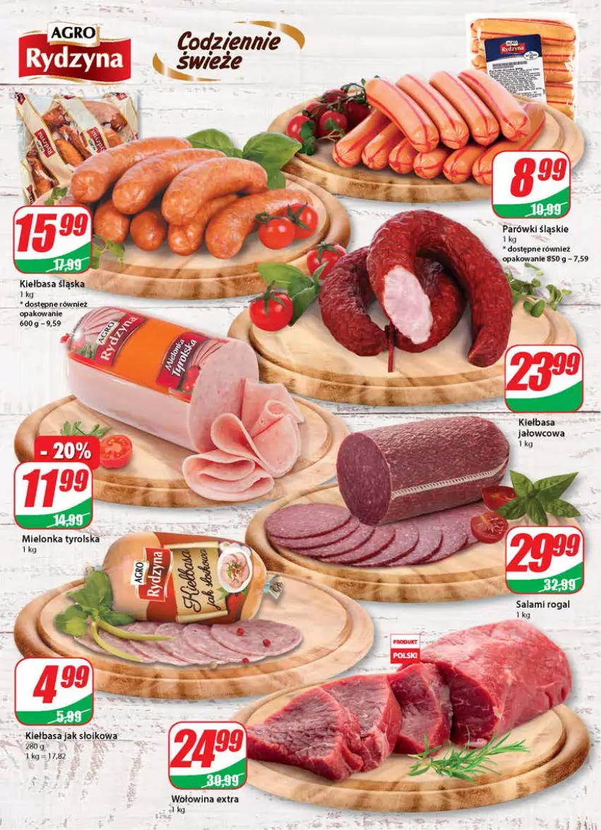 Gazetka promocyjna Dino - Gazetka - ważna 24.03 do 30.03.2021 - strona 12 - produkty: Kiełbasa, Kiełbasa śląska, Parówki, Rogal, Salami, Wołowina